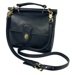 Vintage 9927 Coach Willis Black made in United States Leather Handbag